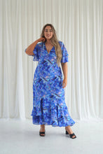 Load image into Gallery viewer, Full length Marcy Ruffle Maxi Dress in Abalone Shell
