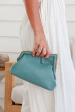 Load image into Gallery viewer, Asymmetrical dressy clutchPetrol