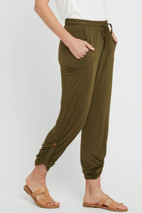 Bamboo Pocket Pants In Dark Olive By Bamboo Body