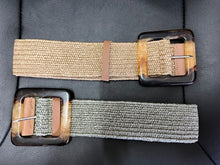 Load image into Gallery viewer, Stretchy and Versatile Belt with Tortoiseshell Square Buckle in Straw or Khaki
