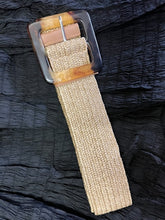 Load image into Gallery viewer, Straw Stretchy and Versatile Belt with Tortoiseshell Square Buckle
