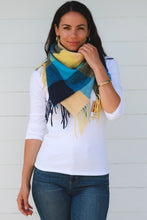 Load image into Gallery viewer, Square Neck Wrap Scarf in Tartan Pattern
