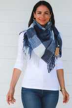 Load image into Gallery viewer, Square Neck Wrap Scarf in Tartan Pattern

