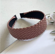 Load image into Gallery viewer, Vegan Woven Leather Headband In Pink By Kiik Luxe
