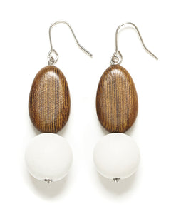 Beautiful handmade 'Drop Earrings' with dyed wood and hypoallergenic metals by Rare Rabbit.