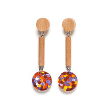 Load image into Gallery viewer, Rare Rabbit Collection of Dot Bar Dot Resin Drop Earrings
