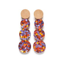 Load image into Gallery viewer, Rare Rabbit statement glitter foil stud earrings in orange
