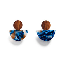 Load image into Gallery viewer, Happy Buoy Marbled Resin Disc Stud Earrings By Rare Rabbit
