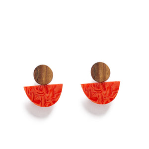 Happy Buoy Marbled Resin Disc Stud Earrings By Rare Rabbit
