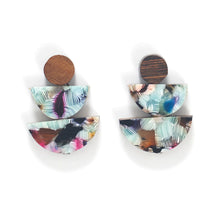 Load image into Gallery viewer, Extra Happy Buoy Marbled Resin Disc Stud Earrings By Rare Rabbit
