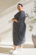 Load image into Gallery viewer, Alviva Dress in Black/White Stripe by PQ Collection
