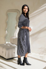 Load image into Gallery viewer, Alviva Dress in Black/White Stripe by PQ Collection
