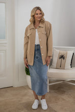 Load image into Gallery viewer, Front view Audrey Trench Coat in Desert Camel 
