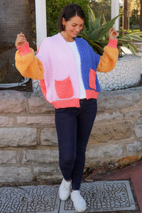 Atomic Tangerine Chunky Knitted Cardigan