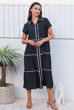 Load image into Gallery viewer, Alina Black Midi Dress
