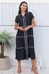 Alina Black Midi Dress