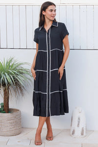 Alina Black Midi Dress