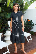 Load image into Gallery viewer, Alina Black Midi Dress
