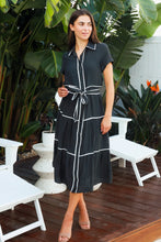 Load image into Gallery viewer, Alina Black Midi Dress
