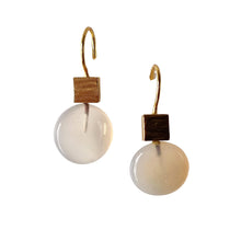 Load image into Gallery viewer, Natural Stone Earrings in Brass and White by Zoda
