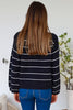 Navy & White Stripe Knit Boatneck Jumper