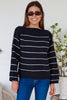 Navy & White Stripe Knit Boatneck Jumper