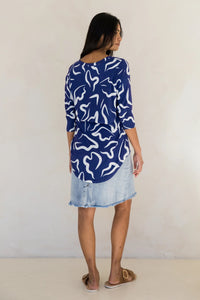 Long Sleeve Hi Low Kiana Top in Seaport