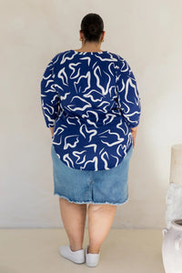 Long Sleeve Hi Low Kiana Top in Seaport