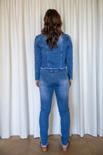 Load image into Gallery viewer, Frayed Denim Jacket in Mid Wash
