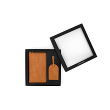 Load image into Gallery viewer, Black Caviar Designs Australia Luggage Tag Tan &amp; Voyager Tan Passport Wallet
