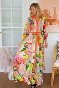 'Lottie' 3/4 Sleeves Maxi Dress