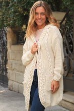 Load image into Gallery viewer, Chunky Cream Long Line Knitted Cardigan
