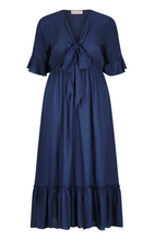 Load image into Gallery viewer, Nicole Tie Front Maxi Dress in Navy by Dani Marie
