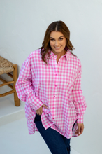 Load image into Gallery viewer, Amore Gingham Tailored Shirt, lightweight and bright by PQ Collection.

