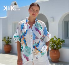 Load image into Gallery viewer, Vibrant Macaw Print Top by Kiik Luxe
