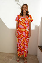 Load image into Gallery viewer, T-Shirt Maxi Dress in Coral Reef by PQ Collection
