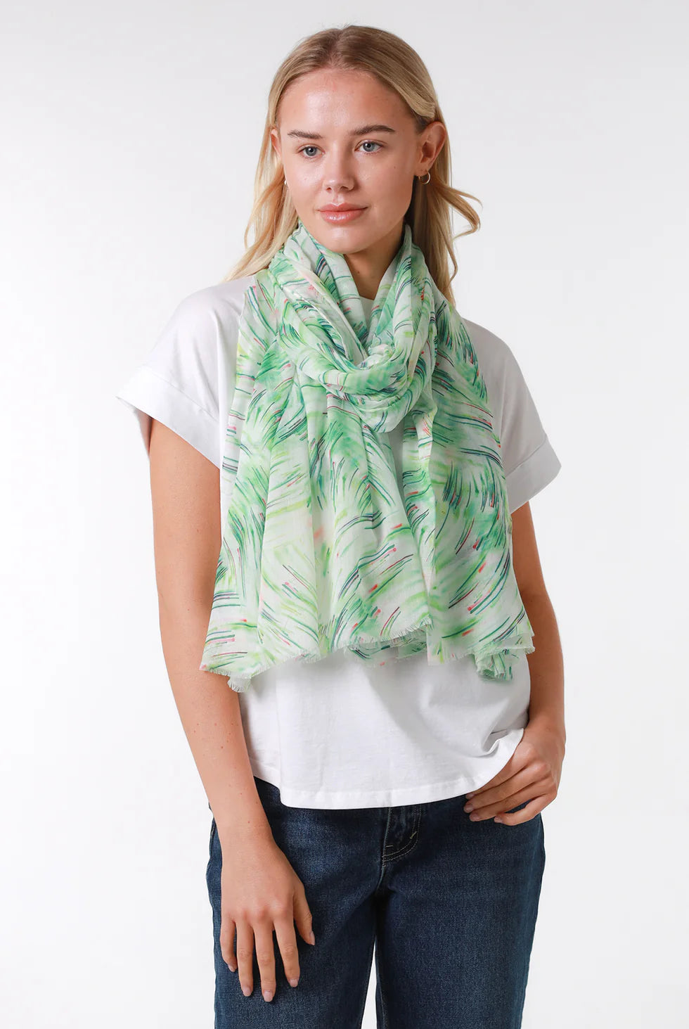 Geometric or Floral  Scarves in Green Tones For The Curvy Women