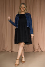 Load image into Gallery viewer, Cotton Horizon Playful Dress with Pockets in Black
