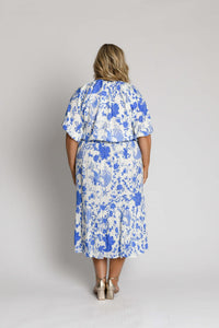 Diana Prairie Midi Dress in Blue Paisley
