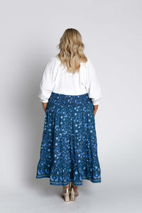 Asti Navy Boho Maxi Skirt