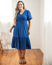 Load image into Gallery viewer, Puffed Sleeve Mia Dress in Cobalt
