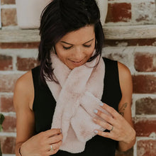 Load image into Gallery viewer, Women&#39;s Faux Fur Neck Wrap Scarf In Pink.
