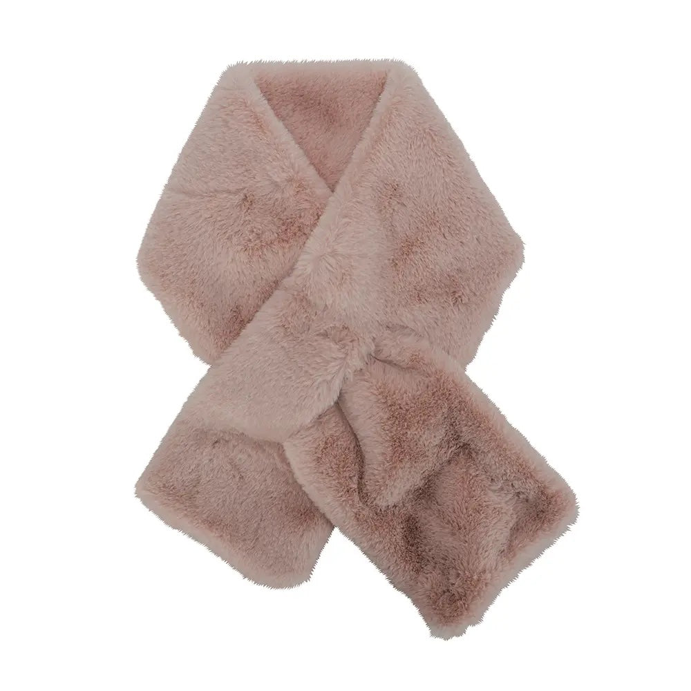 Women's Faux Fur Neck Wrap Scarf In Pink.