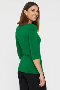 Ada Bamboo Boatneck Top in Green by Bamboo Body
