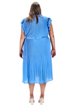 Load image into Gallery viewer, Alice Pleated Blue Midi Dress
