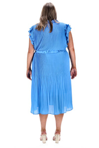 Alice Pleated Blue Midi Dress