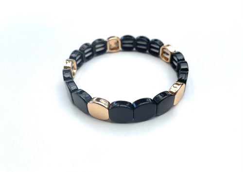 Black & Gold Pebble Bracelet