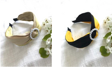 Load image into Gallery viewer, Comfortable Headband in Two-Tones Citrus or Black &amp; Gold

