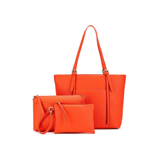 Charlotte 3 Piece Handbag Set in Orange