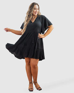 Jamie Play Dress with Short Sleeves in Classic Black